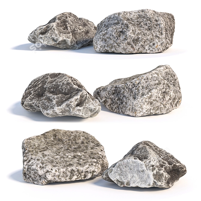 Scanned Landscape Stones Set 3D model image 1