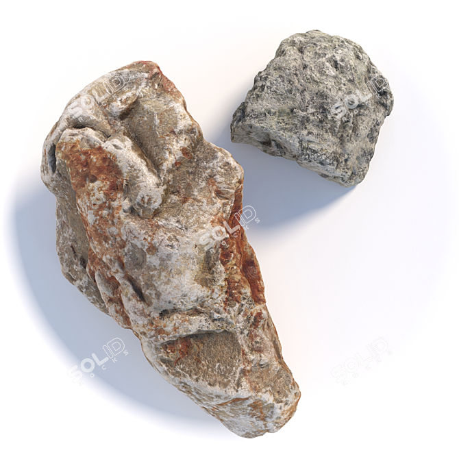 Scanned Landscape Stones with High-Resolution Textures 3D model image 2