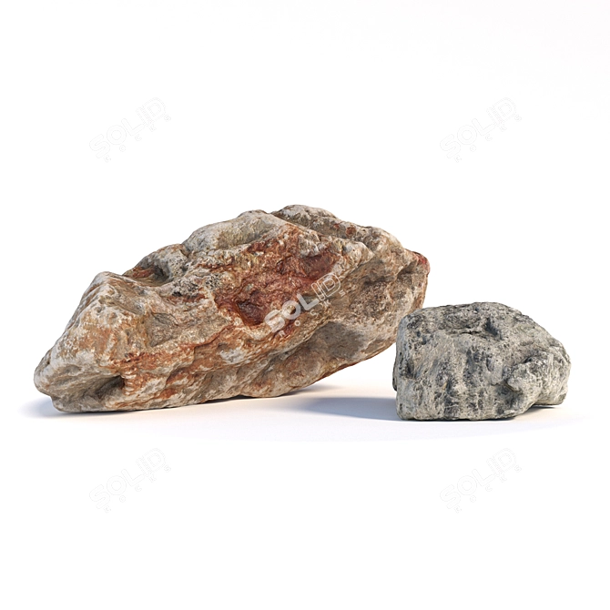 Scanned Landscape Stones with High-Resolution Textures 3D model image 4