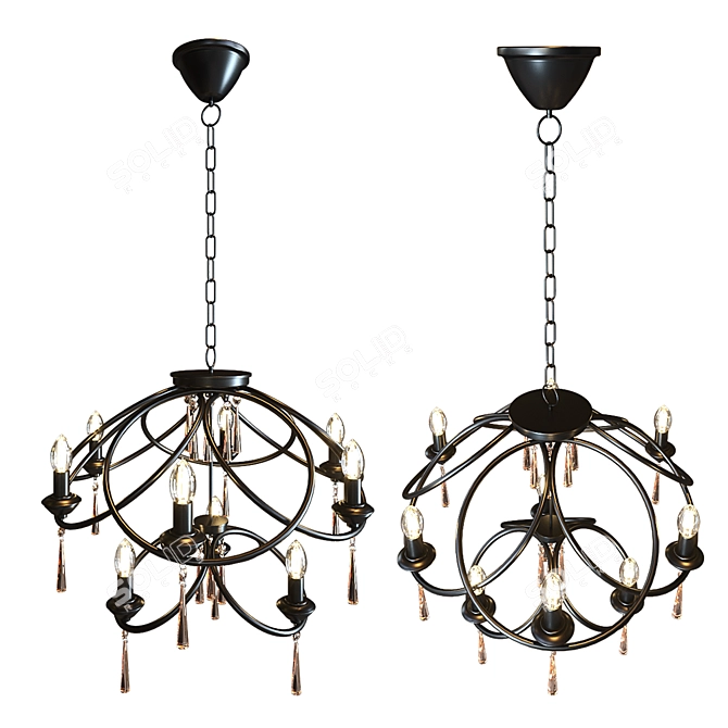 Vintage Elegance: Anevita 9-Light Chandelier 3D model image 2