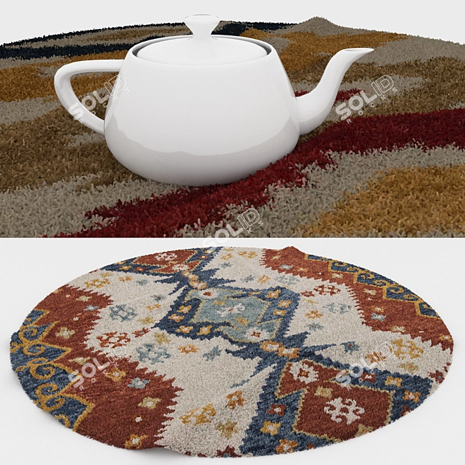 Round Carpet Set: Versatile and Detailed 3D model image 3