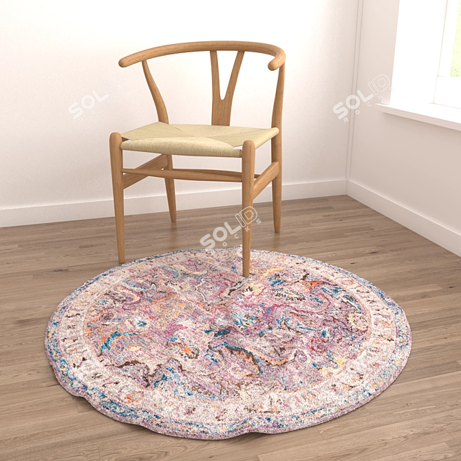 Versatile Round Carpet Set 3D model image 4