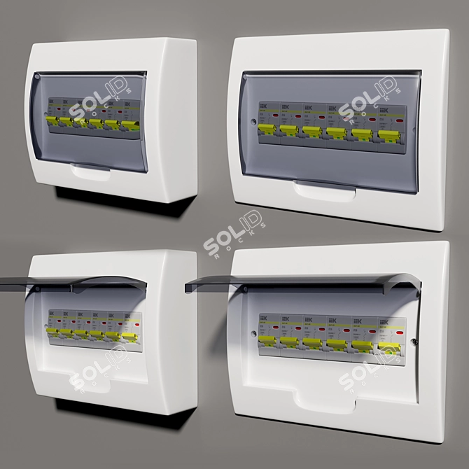 12-Port Surface/Flush Mounted Distribution Panel 3D model image 1