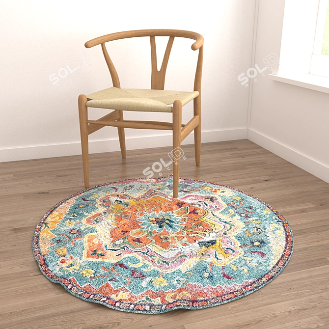 Round Carpets Set - Premium Quality Bundle 3D model image 4