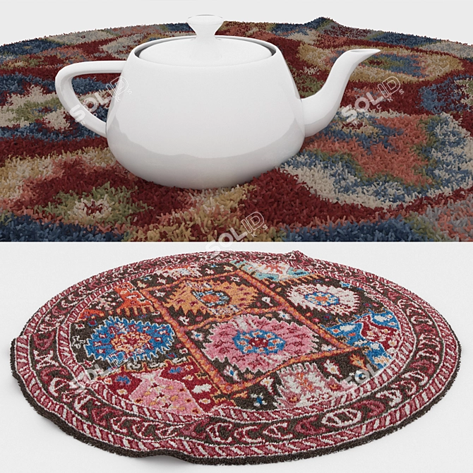 Round Carpet Set: Versatile and Detailed 3D model image 3