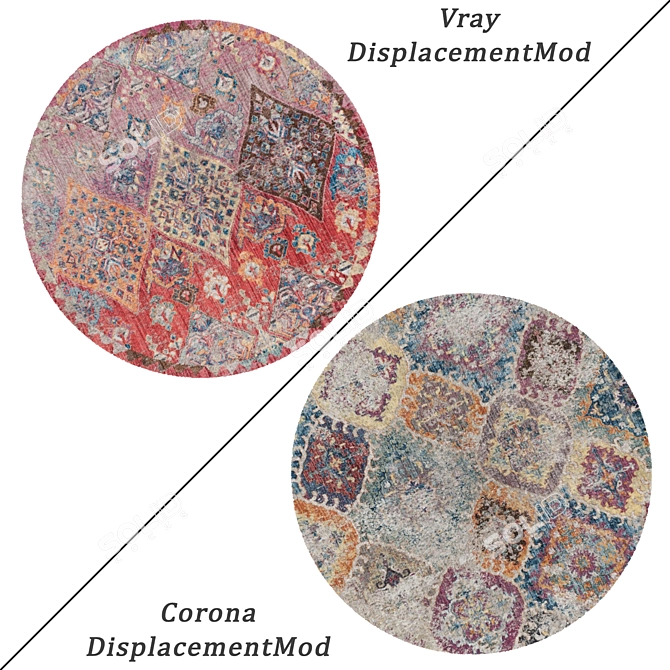 Round Carpet Set 51: Versatile and Realistic Carpets for Immersive Renders 3D model image 2
