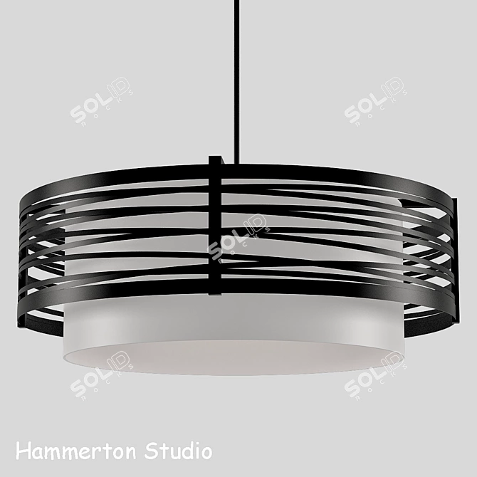 Elegant Tempest Drum Chandelier 3D model image 1