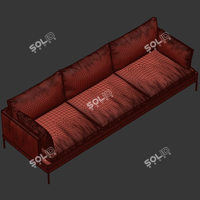 Sleek Edit Poly Table - 2660*910mm 3D model image 3