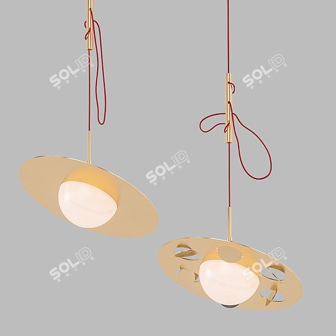 Modern Glass Pendant Light 3D model image 2