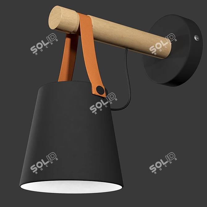 Nordic Wood Hanging Lantern 3D model image 1