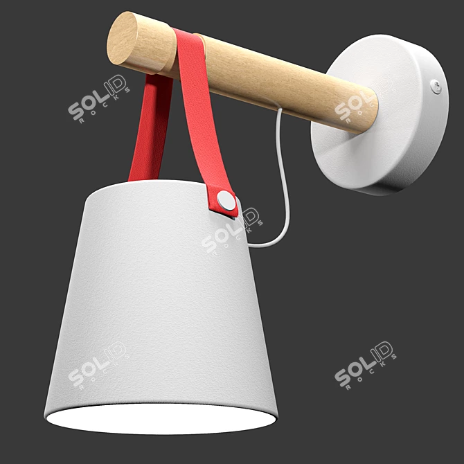 Nordic Wood Hanging Lantern 3D model image 2