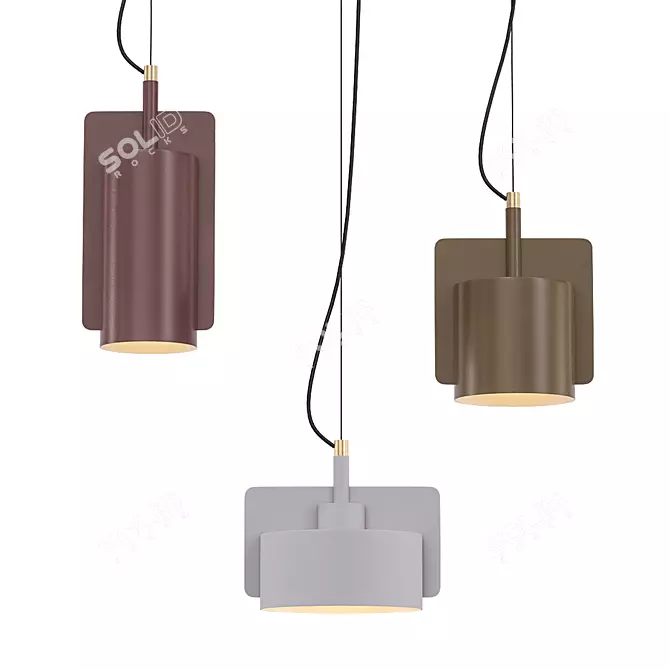 Industrial Style Cement Pendant Light 3D model image 1