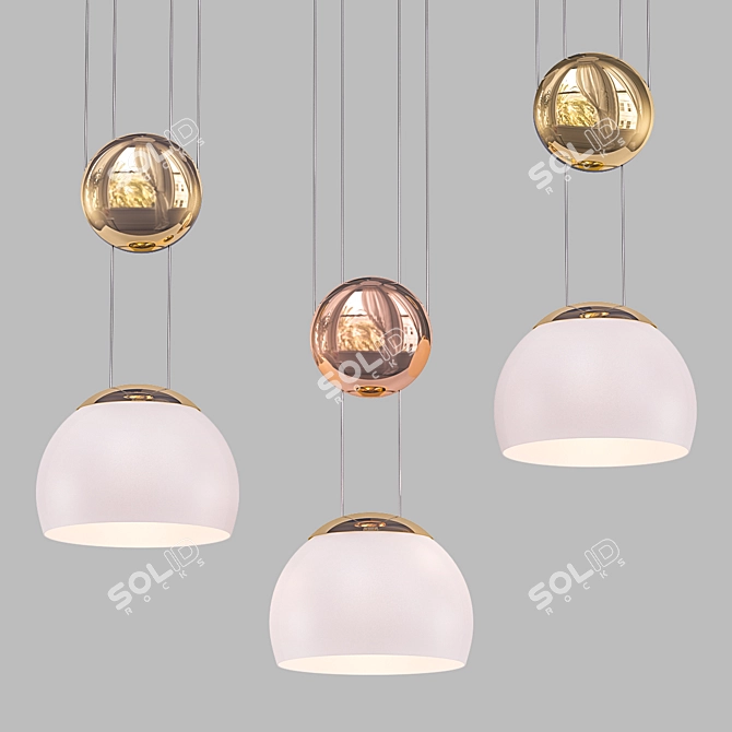 Elegant Glass Pendant Light 3D model image 1