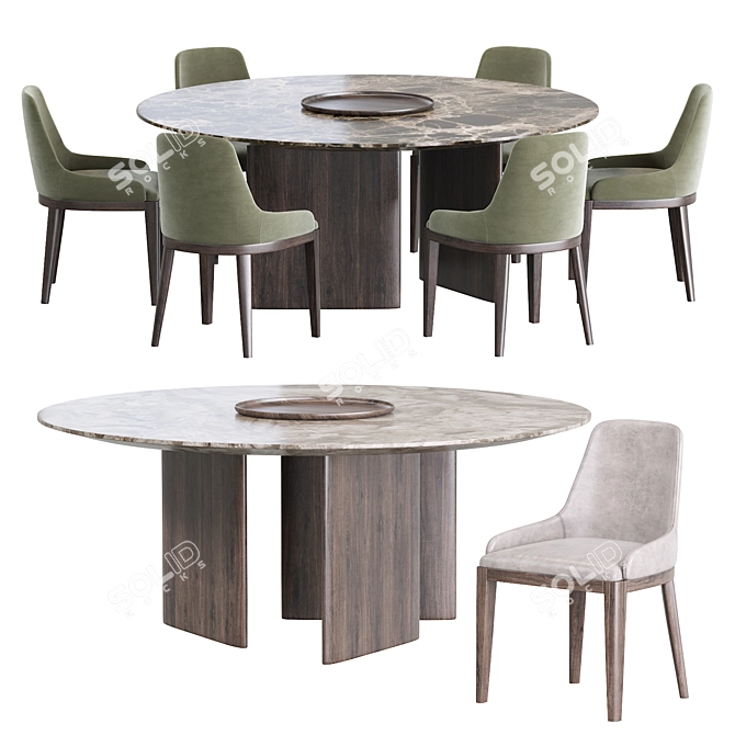 Elegant Cleo Chair & Table 3D model image 2