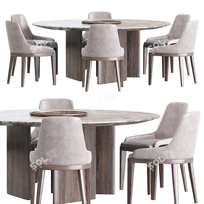 Elegant Cleo Chair & Table 3D model image 3