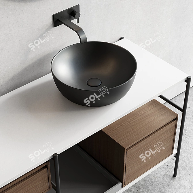 Nic Design Velo 131 Vanity Unit: Stylish, Modular Design 3D model image 2