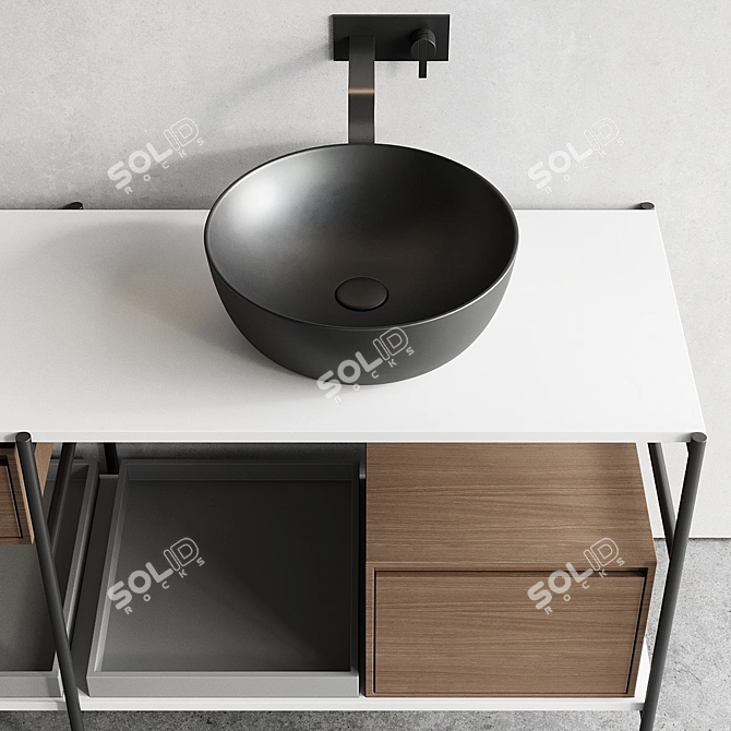 Nic Design Velo 131 Vanity Unit: Stylish, Modular Design 3D model image 3