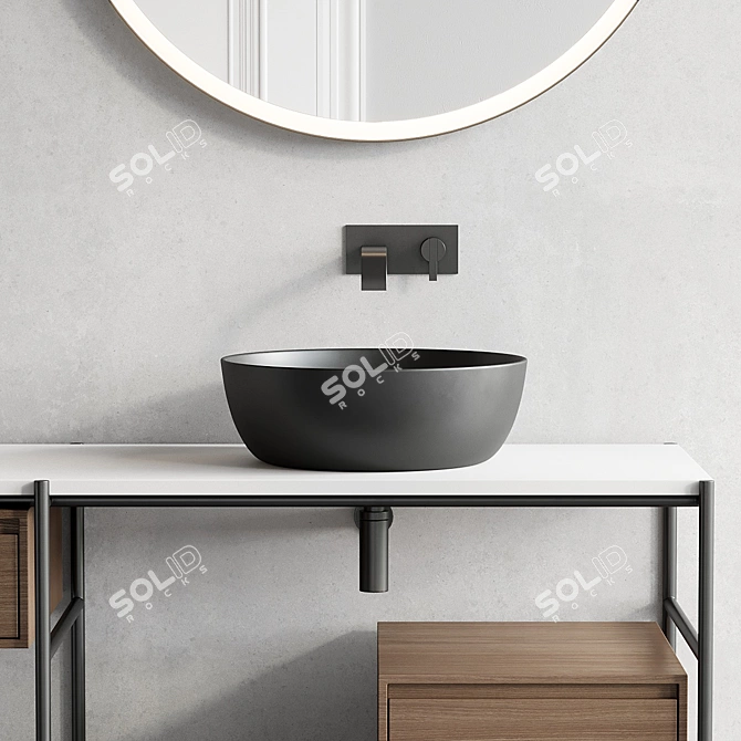 Nic Design Velo 131 Vanity Unit: Stylish, Modular Design 3D model image 4