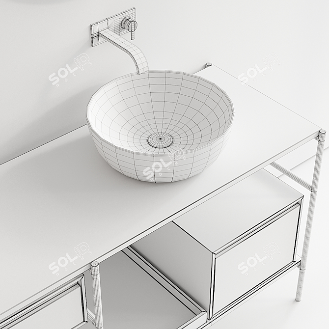 Nic Design Velo 131 Vanity Unit: Stylish, Modular Design 3D model image 5