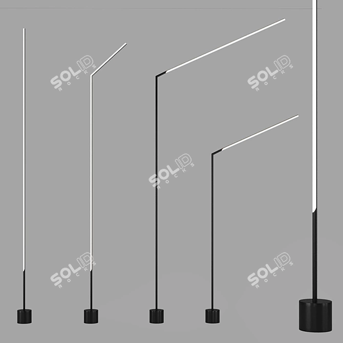 Elegant Metal LED Floor Lamp 3D model image 1