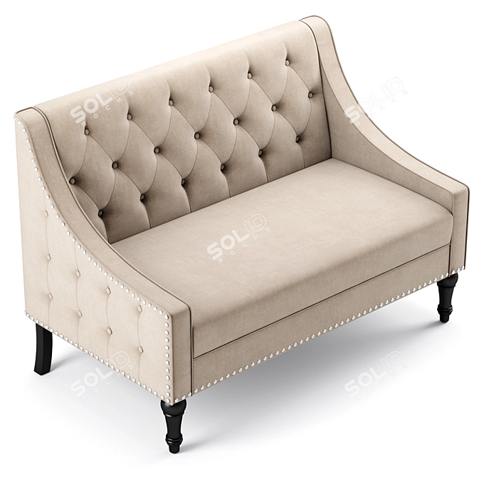 Elegant Christiansburg Tufted Loveseat 3D model image 1