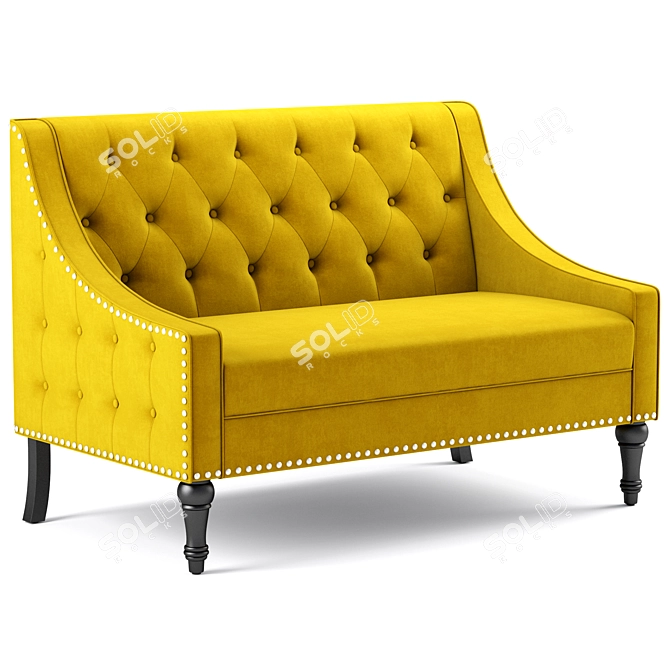 Elegant Christiansburg Tufted Loveseat 3D model image 3