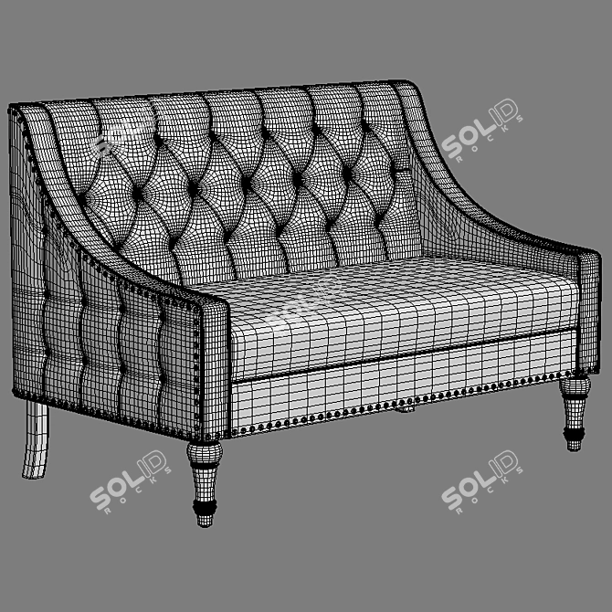 Elegant Christiansburg Tufted Loveseat 3D model image 5