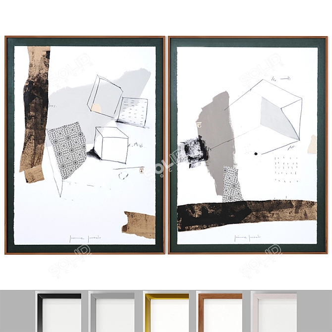 Abstract Framed Art Collection 3D model image 1