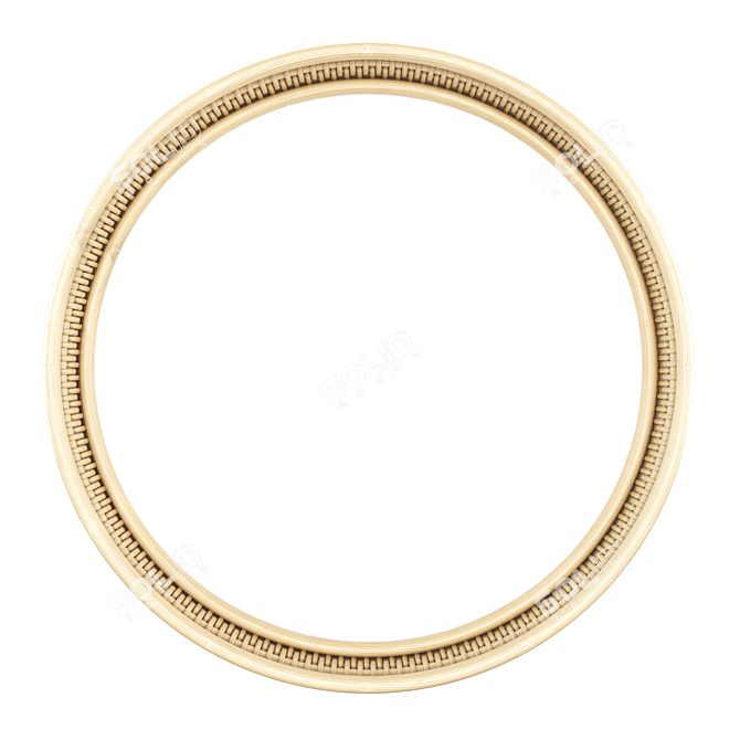 Rattan Frame Round Mirror 3D model image 2