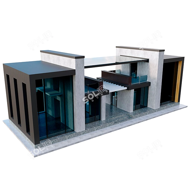 Modern Constructivist Style House 3D model image 3