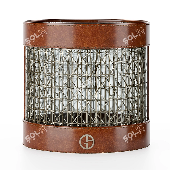 Elegant Glass Candle Holder 3D model image 5