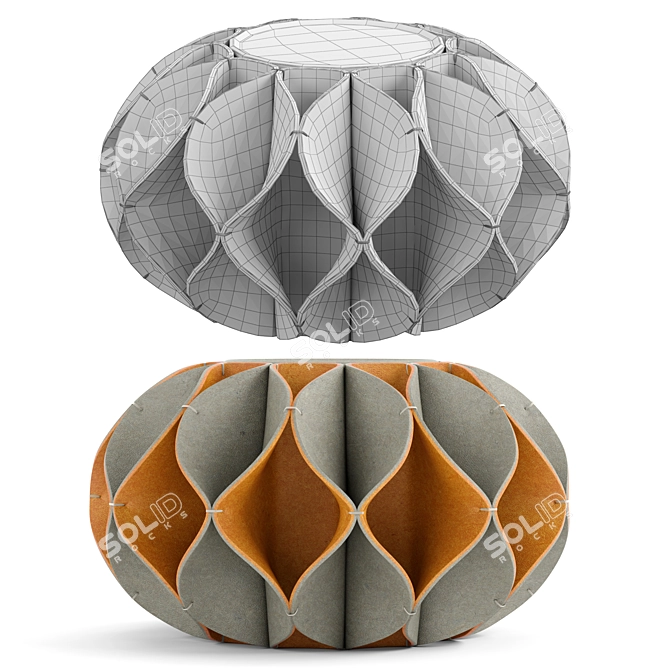 RUFF High: Modern Wool Felt Pouf 3D model image 5