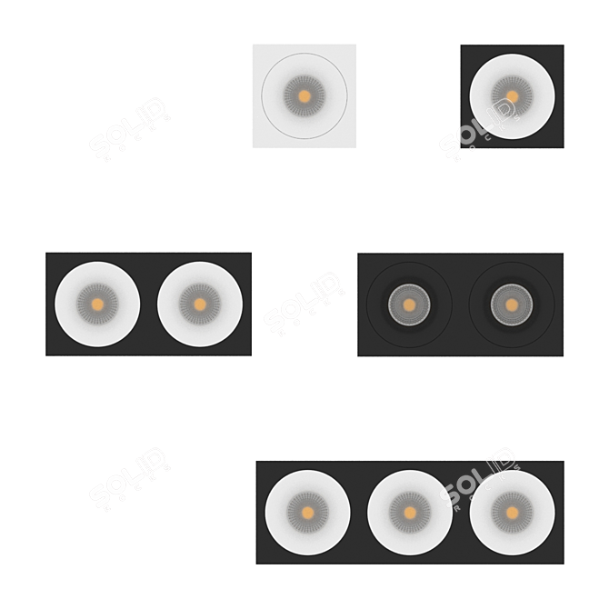 Versatile LED Recessed Light: MJ1003 SQ 3D model image 3