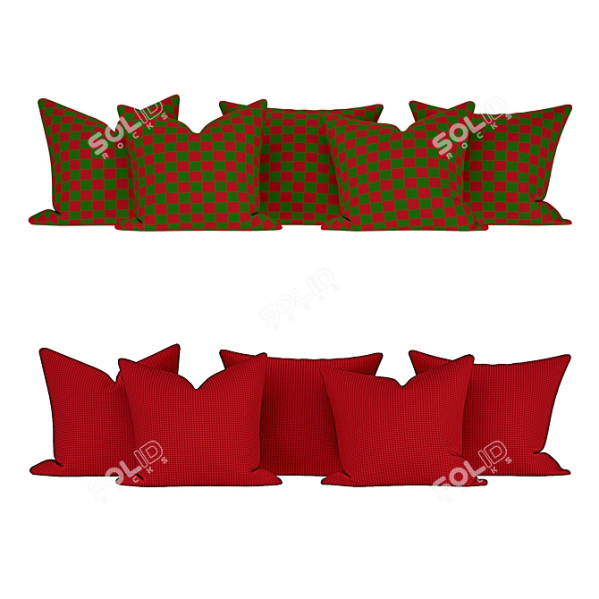 Cozy Christmas Cushions: Adorably Festive Decor 3D model image 3