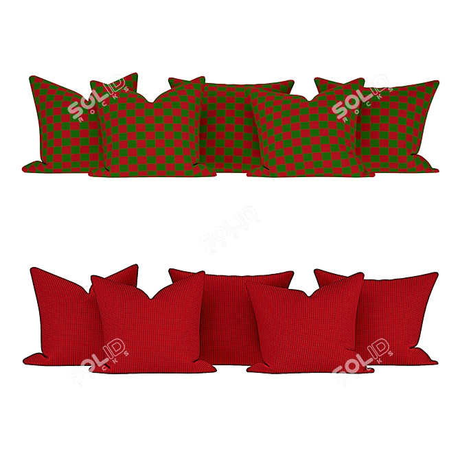 Cozy Christmas Cushions: Adorably Festive Decor 3D model image 7