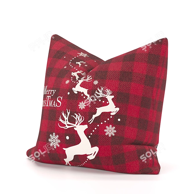 Cozy Christmas Cushions: Adorably Festive Decor 3D model image 8