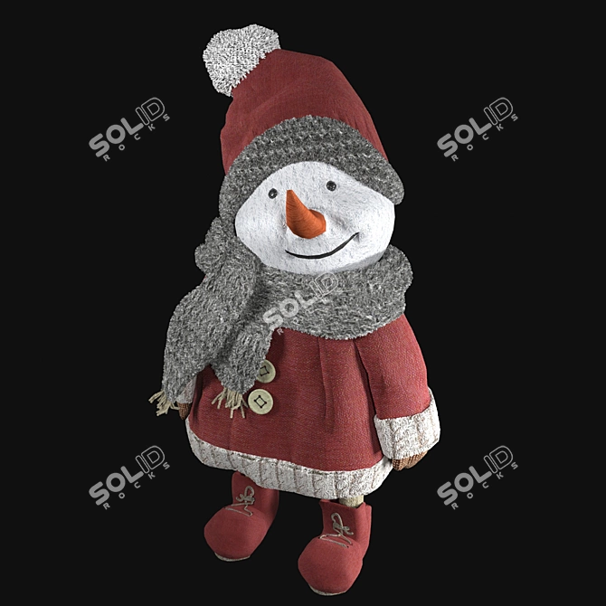 Festive Snowman Decor 3D model image 1