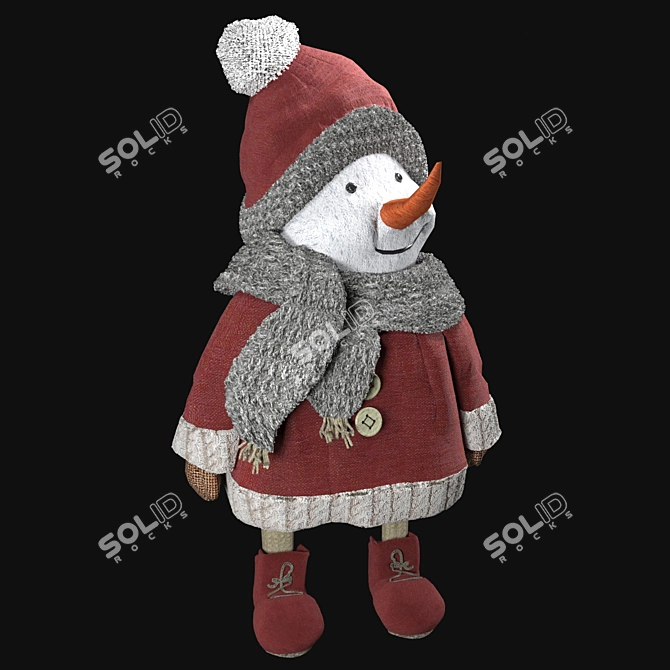 Festive Snowman Decor 3D model image 3