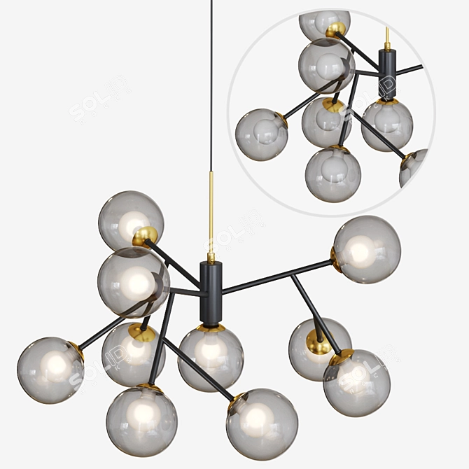 Pearl: Elegant Branch Chandelier 3D model image 1