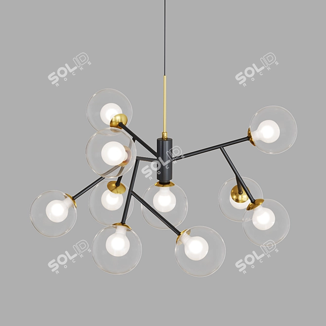 Pearl: Elegant Branch Chandelier 3D model image 5