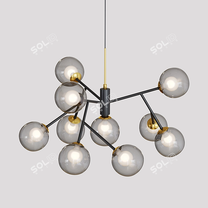 Pearl: Elegant Branch Chandelier 3D model image 7