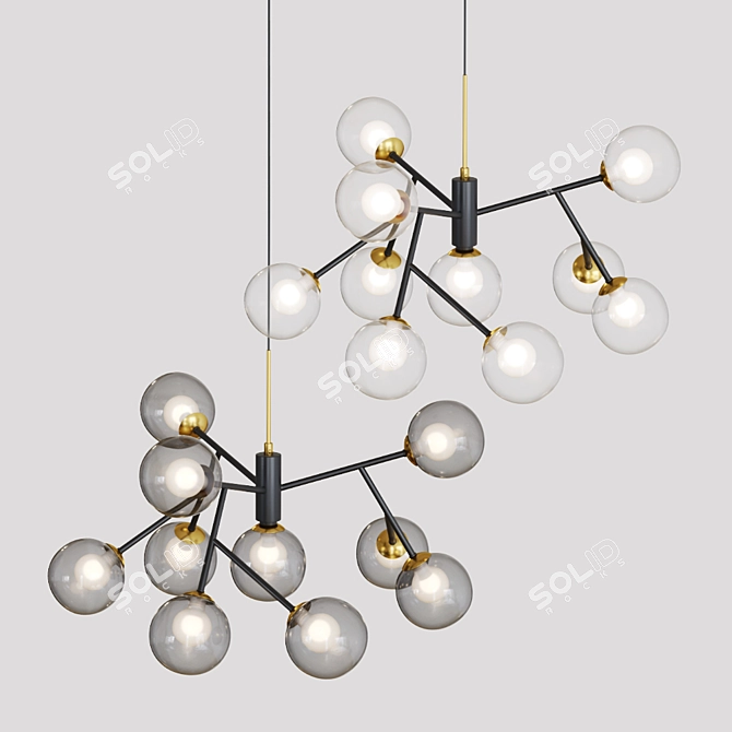 Pearl: Elegant Branch Chandelier 3D model image 9