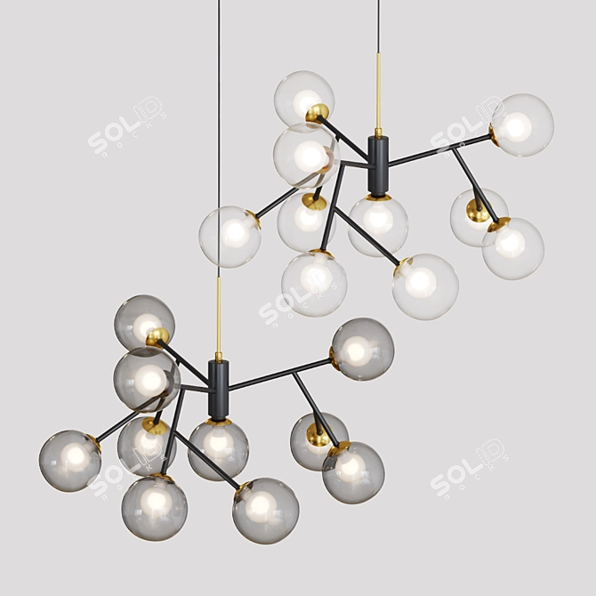 Pearl: Elegant Branch Chandelier 3D model image 10