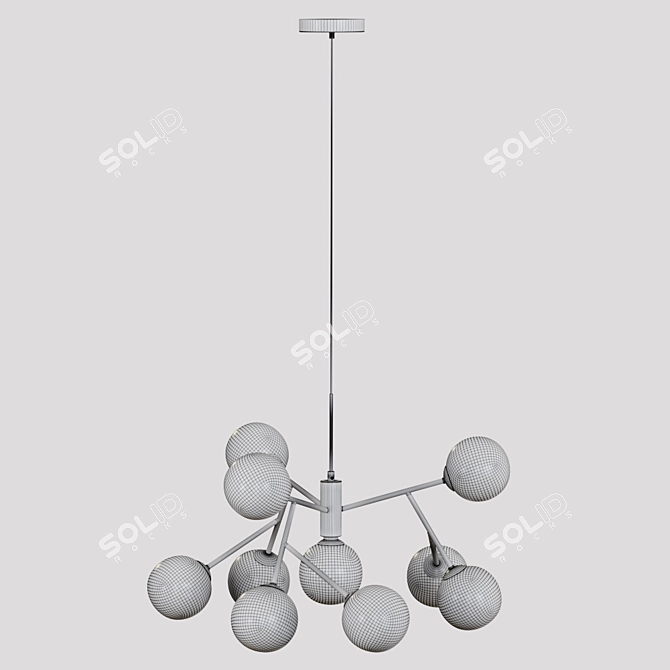 Pearl: Elegant Branch Chandelier 3D model image 11