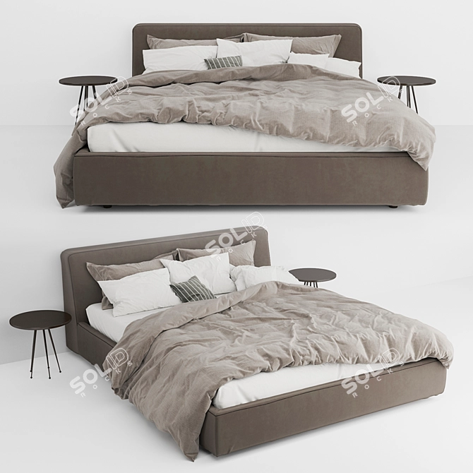 Elegant Alberta Salotti Dion Bed 3D model image 1