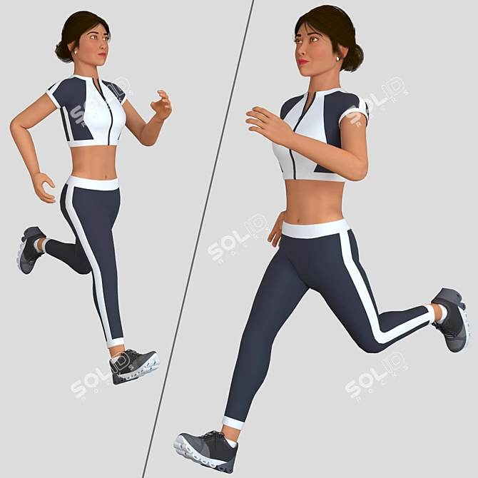 Sporty Girl Action Figure 3D model image 2