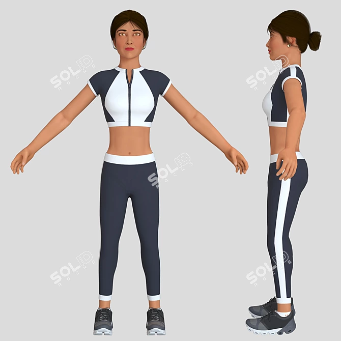 Sporty Girl Action Figure 3D model image 3