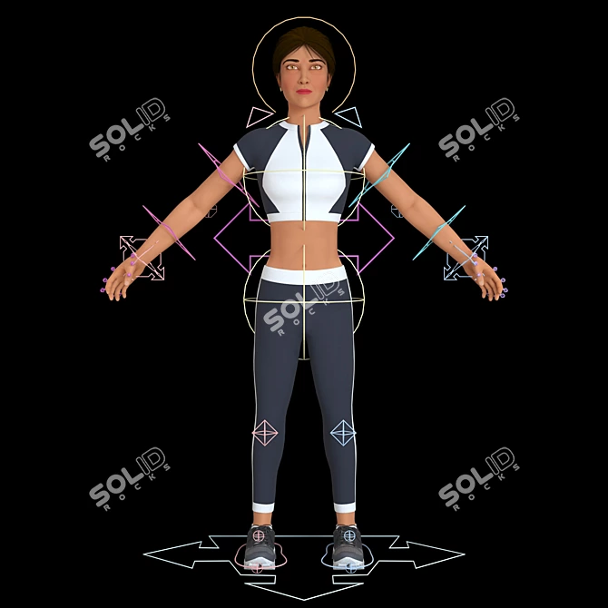 Sporty Girl Action Figure 3D model image 4