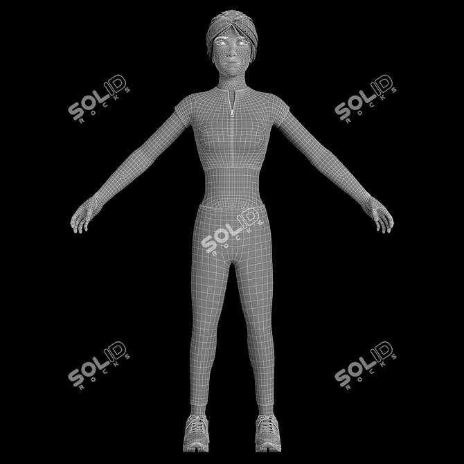 Sporty Girl Action Figure 3D model image 5