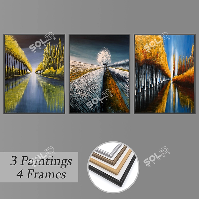 Elegant Wall Art Set - No 2945 3D model image 1